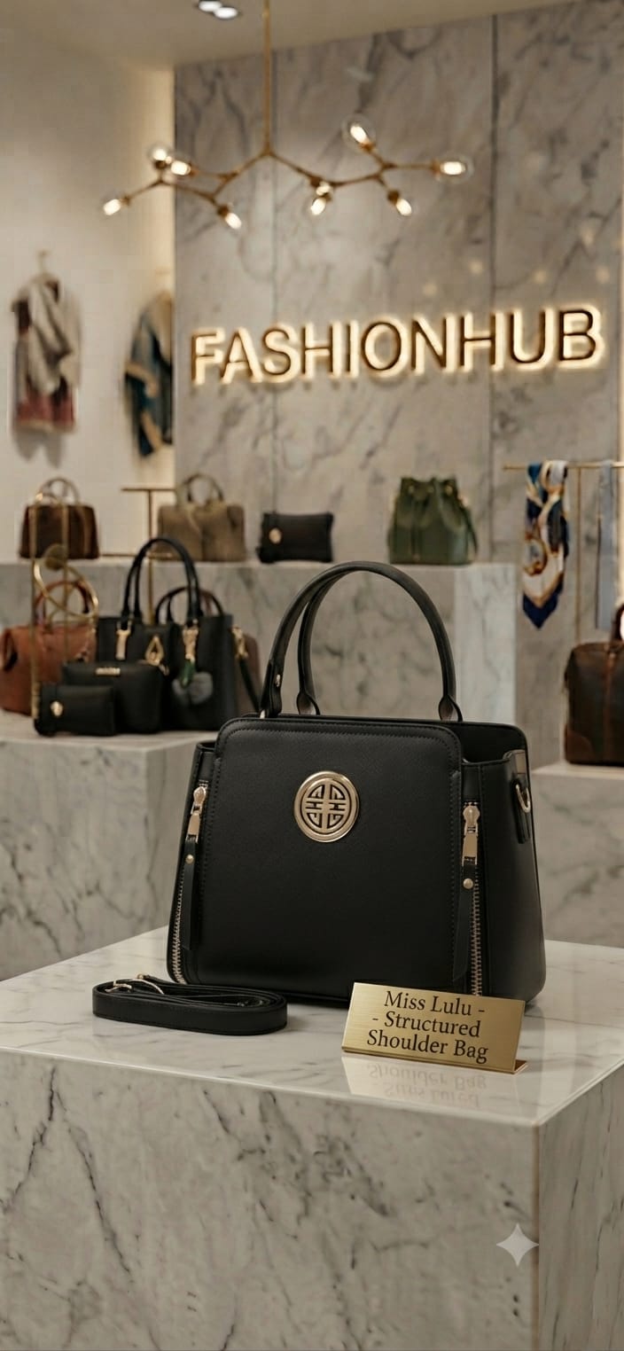 Miss Lulu Structured Shoulder Bag